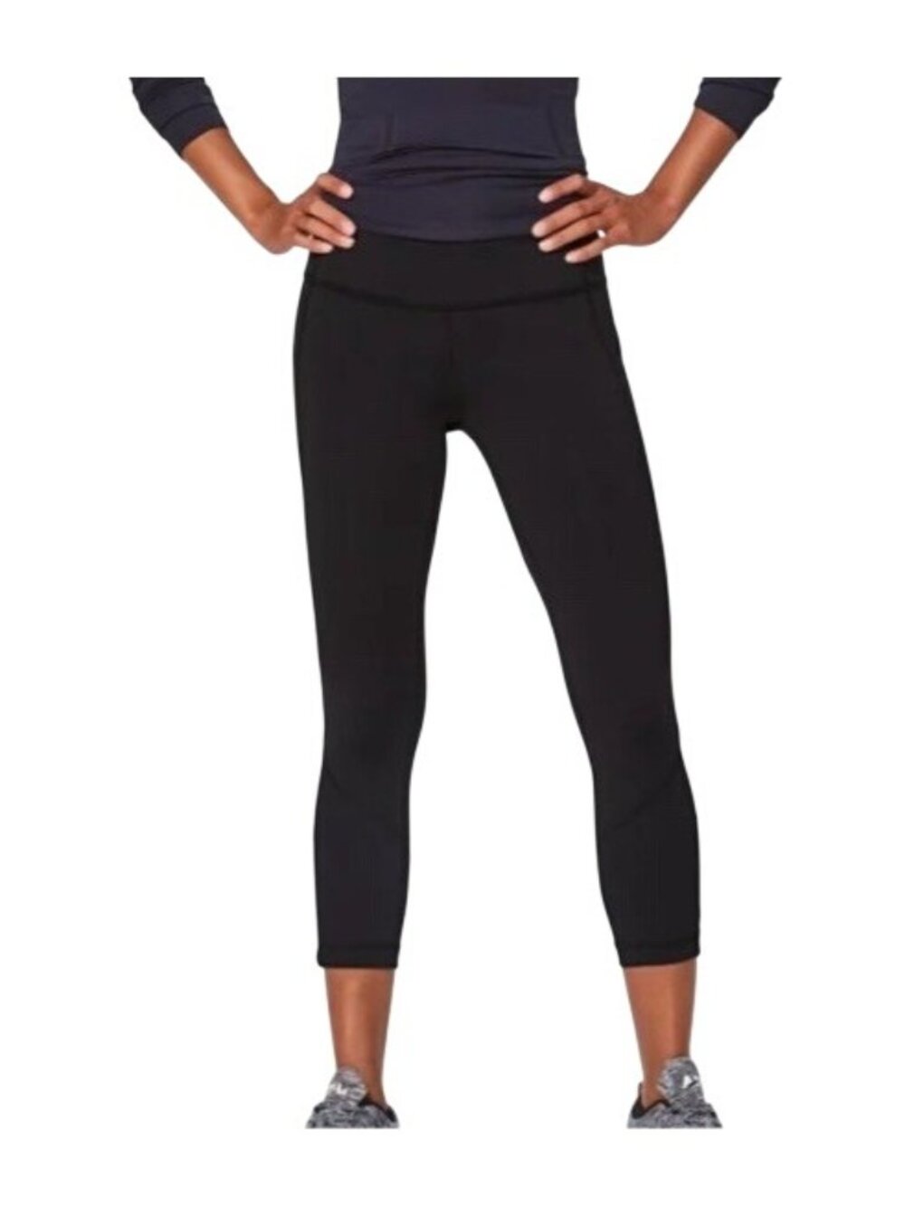 Lululemon Womens Pace Rival Crop 22” Women’s Sz 4 Black Pocket Luxtreme Mid Rise
